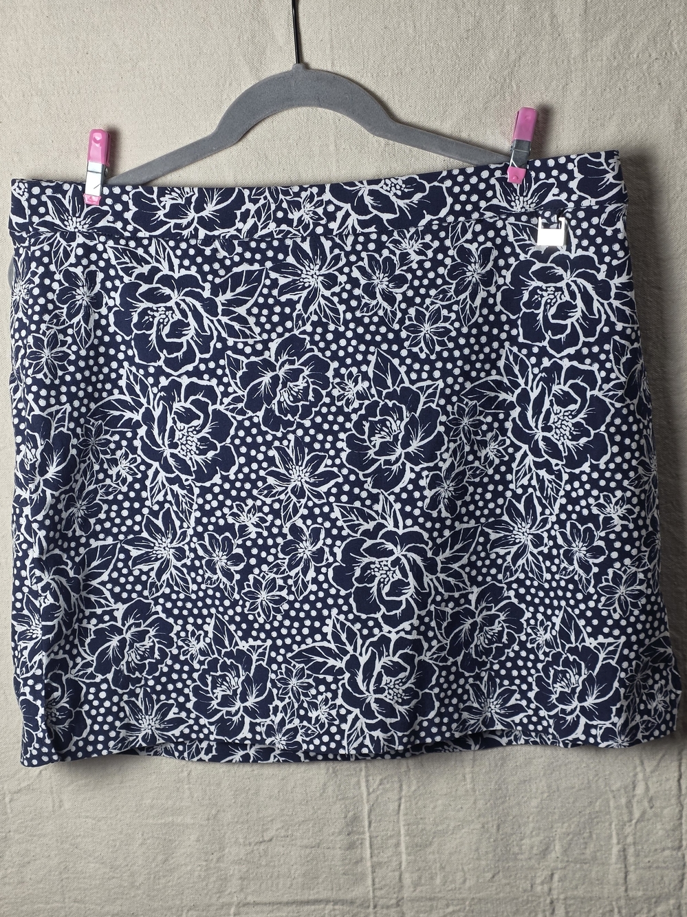 Rafaella Navy and White Floral Skort